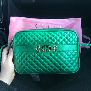 Green metallic Gucci bag